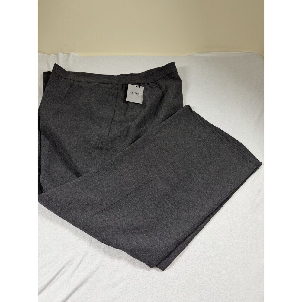 Alfani Womens Dress Pants Size 24W Gray Lined Elastic Waist Pockets $99 NEW 497